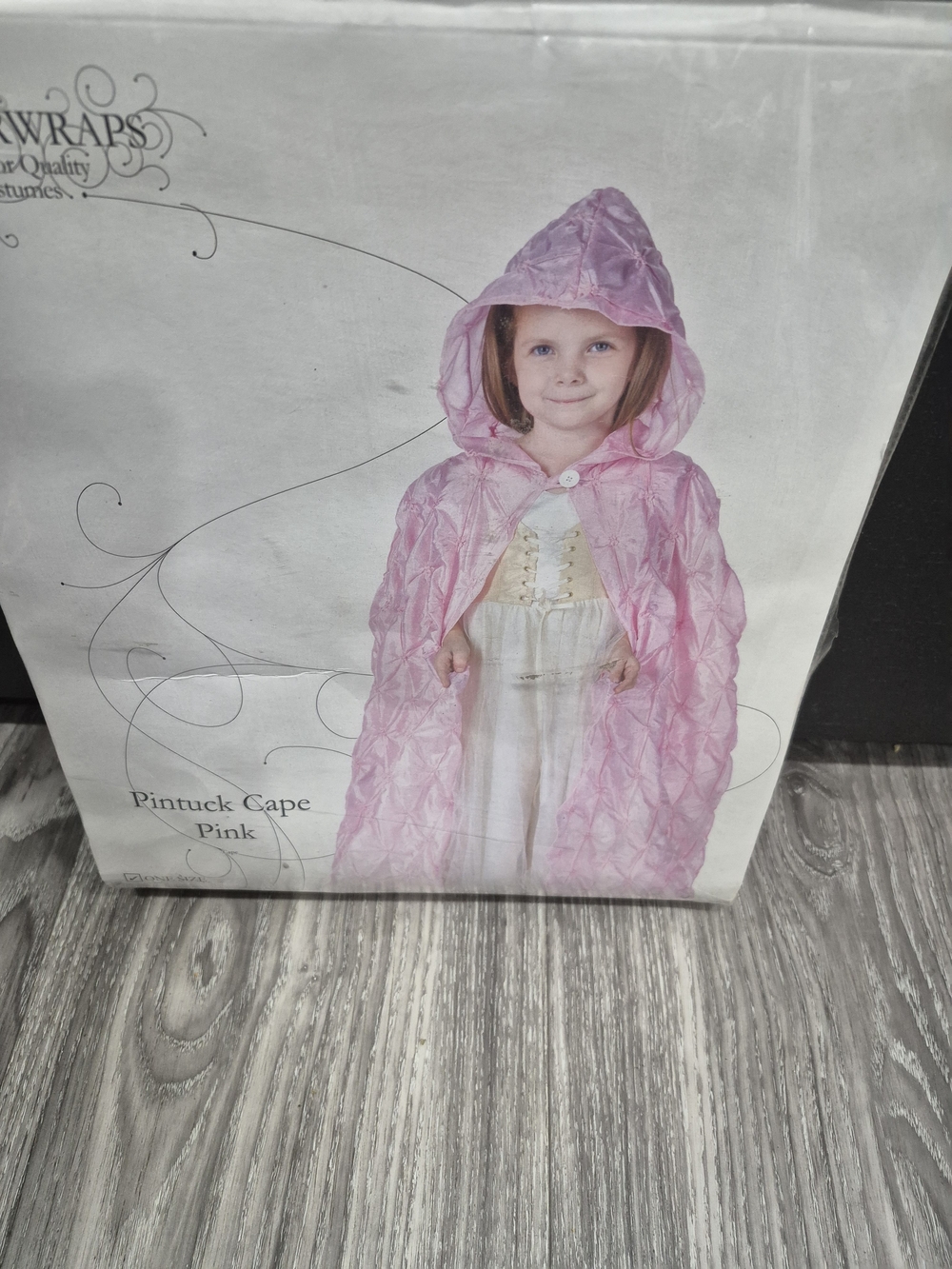 Pintuck Pink Hooded Cape for Kids